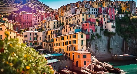 Wall Mural - Cinque Terre village in Italy.