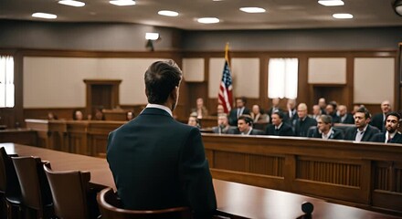 Wall Mural - Man on trial in a court.