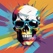 skull of the color art created with generative AI software