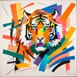 tiger of the color art created with generative AI software