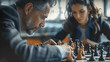 two people playing an intense game of chess, world game's day, Generative Ai