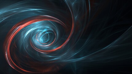 Poster - Abstract blue and red spiral vortex