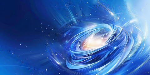 Wall Mural - blue background with a gradient of blue and white colors. The background has light swirling lines and a gradient blue color. 