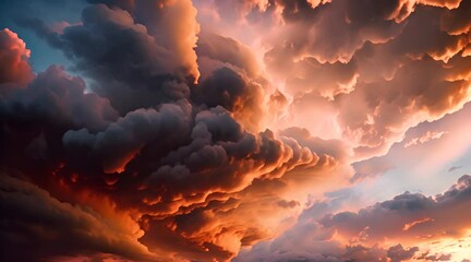 Wall Mural - a colorful sky filled with clouds at sunset