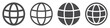Set of world icon. Globe symbol, web logo, world wide web, earth, planet. Vector illustration.