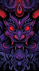 A scary demon face graphic illustration