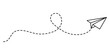 © Vector Vista - Paper plane with dotted line vector. Paper airplane, Travel symbol. Airplane track or route with dotted lines. Illustration of an airplane flying. vector illustration.