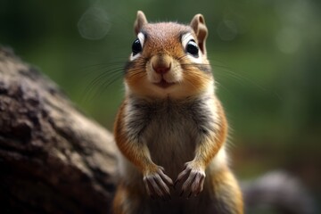 Canvas Print - Curious squirrel close-up portrait