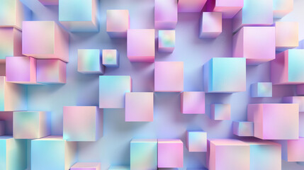 Wall Mural - abstract background with pastel colored cubes and gradient