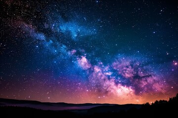 Wall Mural - a view of the night sky featuring numerous stars twinkling amidst billowing clouds, a celestial nigh
