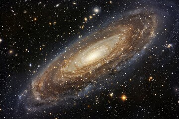 Wall Mural - a spiral galaxy with stars in the background, creating a celestial scene, a celestial sky filled wit