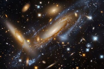 Wall Mural - a giant galaxy dominates the celestial sky, filled with twinkling stars and cosmic wonders, a celest