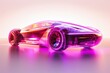 Neon-lit futuristic car with sleek aerodynamic outline 3D render