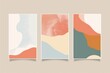 Abstract pastel colored minimalistic social media template set