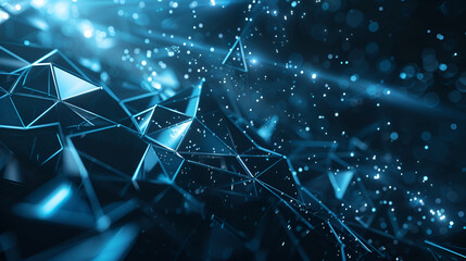 Abstract background with moving dots and lines ,Network connection structure ,A bright blue background with a white thin grid
