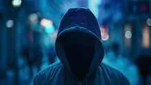 A Hooded Man Is Standing In The Street 4K Motion
