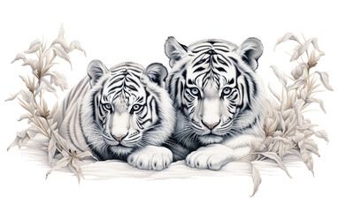 Wall Mural - white tiger head