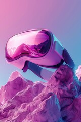 Wall Mural - Virtual reality glasses. Isolated background. 3d rendering. VR