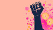 background for international feminism day, woman's rights and power.