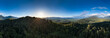 Sunny Sunset over Canadian Mountains. Aerial Nature Background