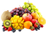 Various fruits fresh produce isolated png