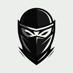 Wall Mural - Minimalist Graphic Silhouette of a Ninja’s Head