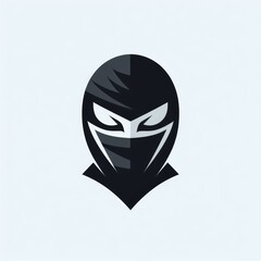 Wall Mural - Minimalist Graphic Silhouette of a Ninja’s Head