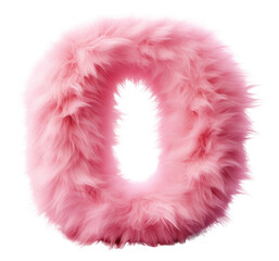 Wall Mural - PNG  Fur letter O pink white background celebration.