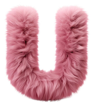 PNG Fur letter U pink white background accessories