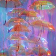 a lot of colorful umbrellas like meduza