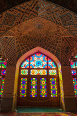 Wall Mural - The Nasir al-Mulk Mosque also known as the Pink Mosque in Shiraz, Iran.