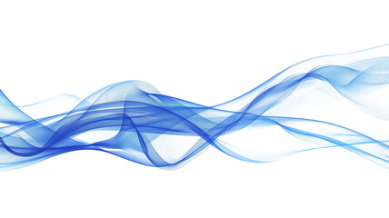 Blue abstract lines swoosh wave Smooth wave border isolated on a transparent background