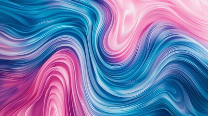 Wall Mural - abstract swirl wave background in blue and pink hues, resembling flowing liquid lines. adds a dynami