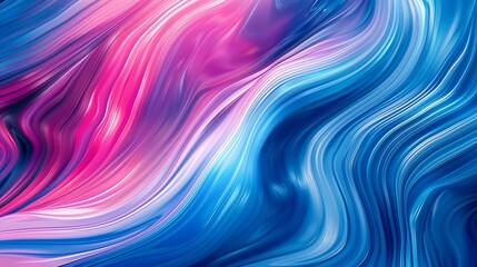 Wall Mural - Abstract swirl wave background in blue and pink hues, resembling flowing liquid lines. Adds a dynamic and modern touch to design elements.