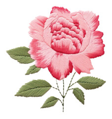 Wall Mural - PNG  Little Peony circle border pattern embroidery flower.