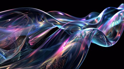 Wall Mural - an ethereal abstract design showcasing iridescent colors refracting through a 3d glass texture again