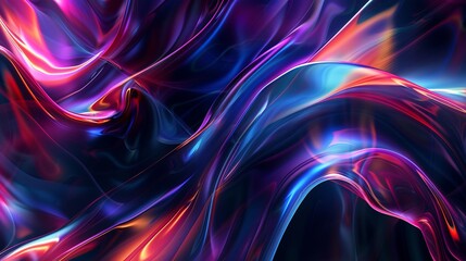 Wall Mural - an ethereal abstract design showcasing iridescent colors refracting through a 3d glass texture again
