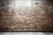 an old brick wall and floor in the home interior as a background or texture