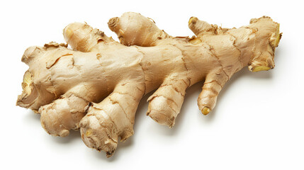 Sticker - Overhead shot of a whole ginger root isolated on white background 