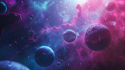abstract planets, sun, and space background. national asteroid day