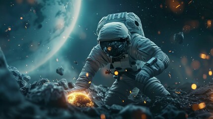 astronaut background concept, national asteroid day