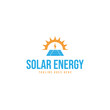 Solar energy logo design template vector illustration idea