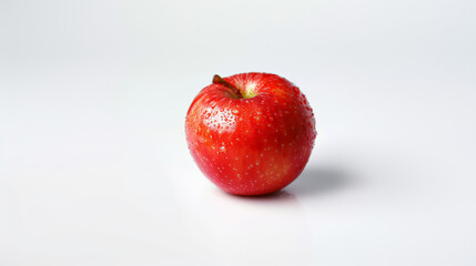 Wall Mural - Close-up of a shiny red apple on a white background 