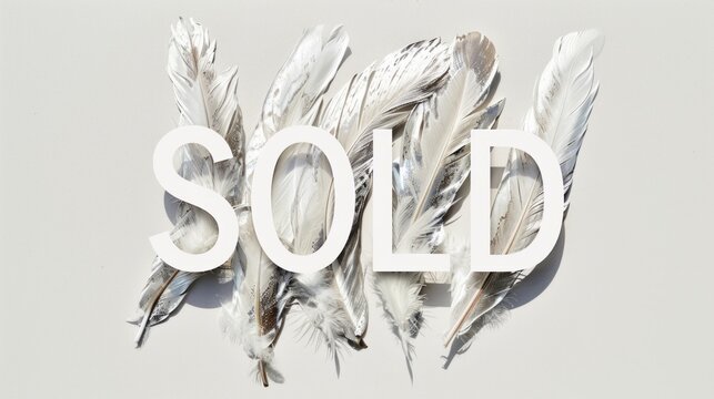 The word Sold created in Feather Letters.