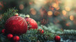 © Insight Lens - close up Christmas tree decorations with blurred background