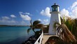 historic iconic boca chita lighthouse at the entrance to boca chita key harbor at biscayne national park in florida