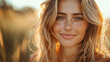 © Mehmet - portrait of a blond young woman smiling, mental health awareness