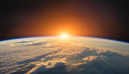 Wall Mural - sunrise on the earth seen from the space