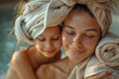 Mother and Daughter Enjoying Spa Day Together in Bliss