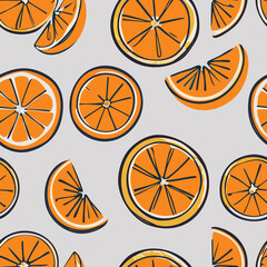 Wall Mural - seamless pattern with oranges